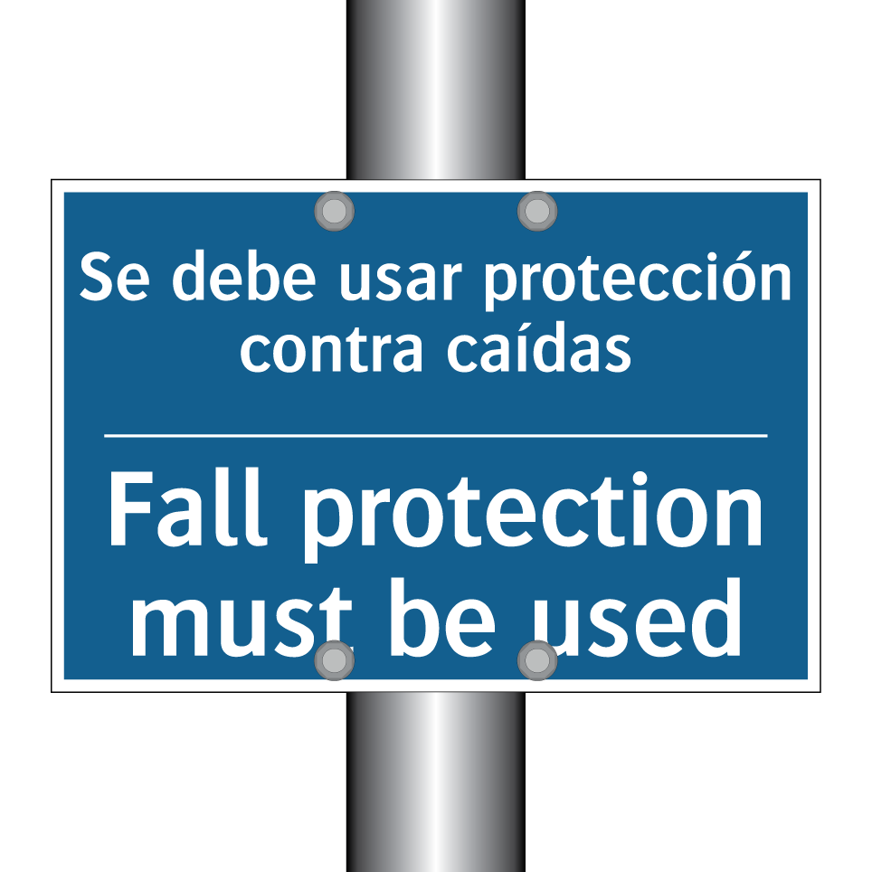Se debe usar protección contra /.../ - Fall protection must be used