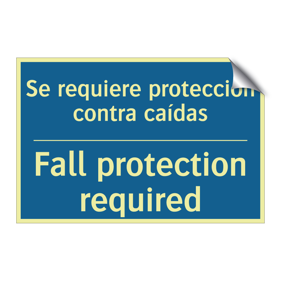 Se requiere protección contra /.../ - Fall protection required