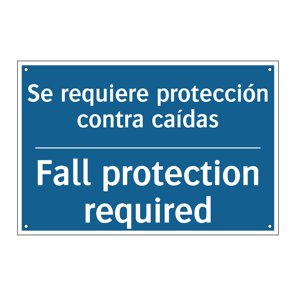 Se requiere protección contra /.../ - Fall protection required