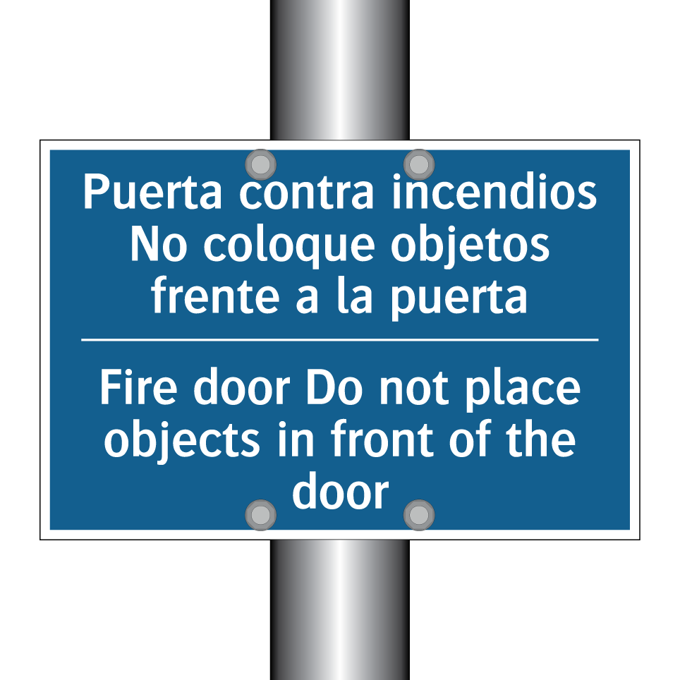 Puerta contra incendios No coloque /.../ - Fire door Do not place objects /.../
