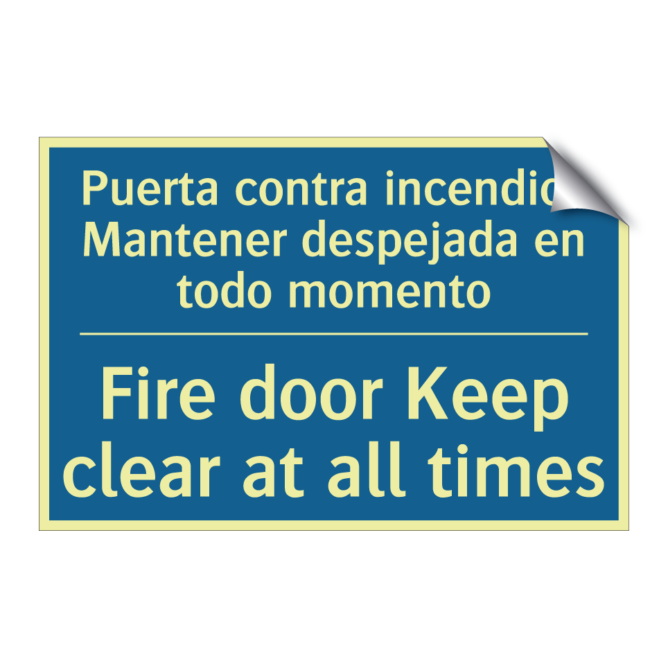 Puerta contra incendios Mantener /.../ - Fire door Keep clear at all times /.../