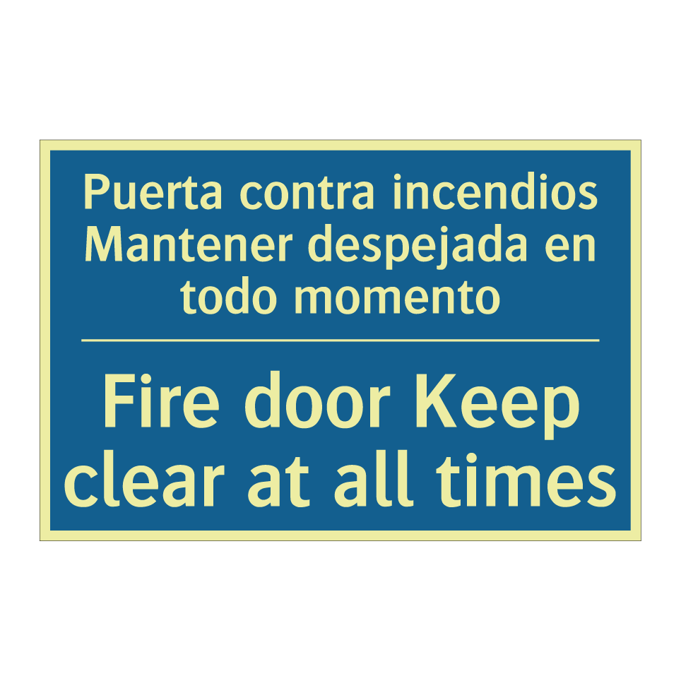 Puerta contra incendios Mantener /.../ - Fire door Keep clear at all times /.../