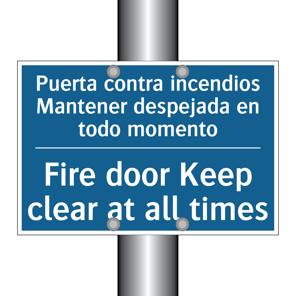 Puerta contra incendios Mantener /.../ - Fire door Keep clear at all times /.../