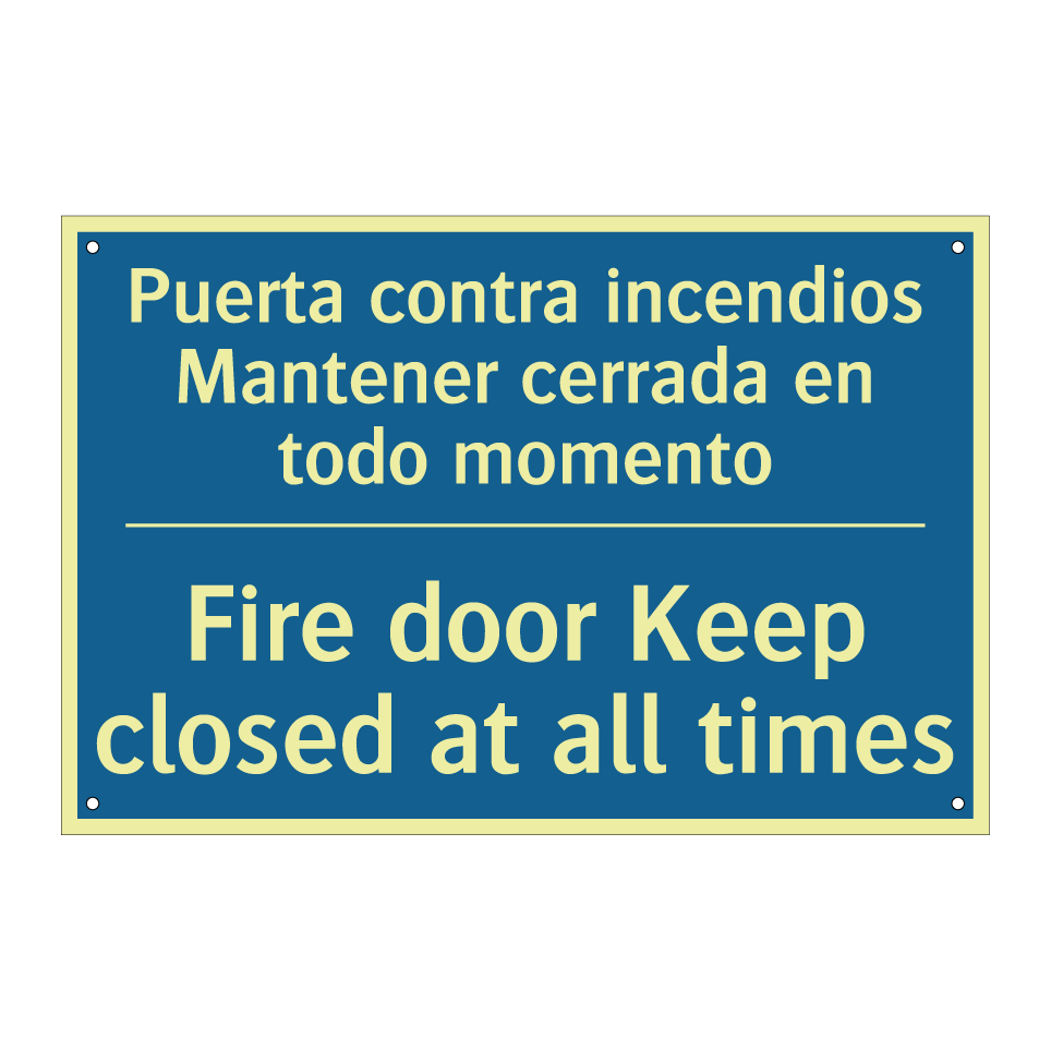 Puerta contra incendios Mantener /.../ - Fire door Keep closed at all times /.../