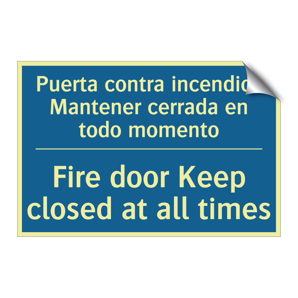 Puerta contra incendios Mantener /.../ - Fire door Keep closed at all times /.../
