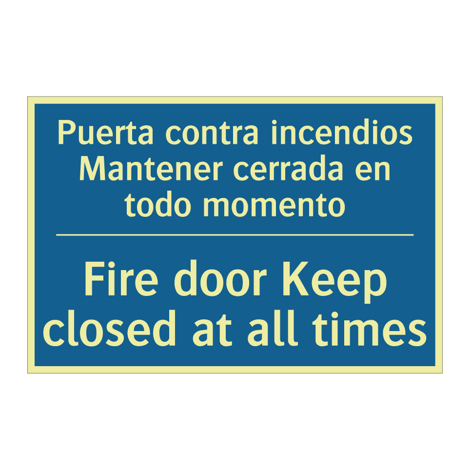 Puerta contra incendios Mantener /.../ - Fire door Keep closed at all times /.../