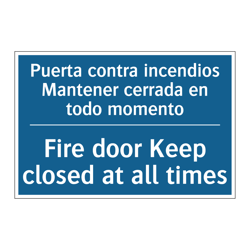 Puerta contra incendios Mantener /.../ - Fire door Keep closed at all times /.../