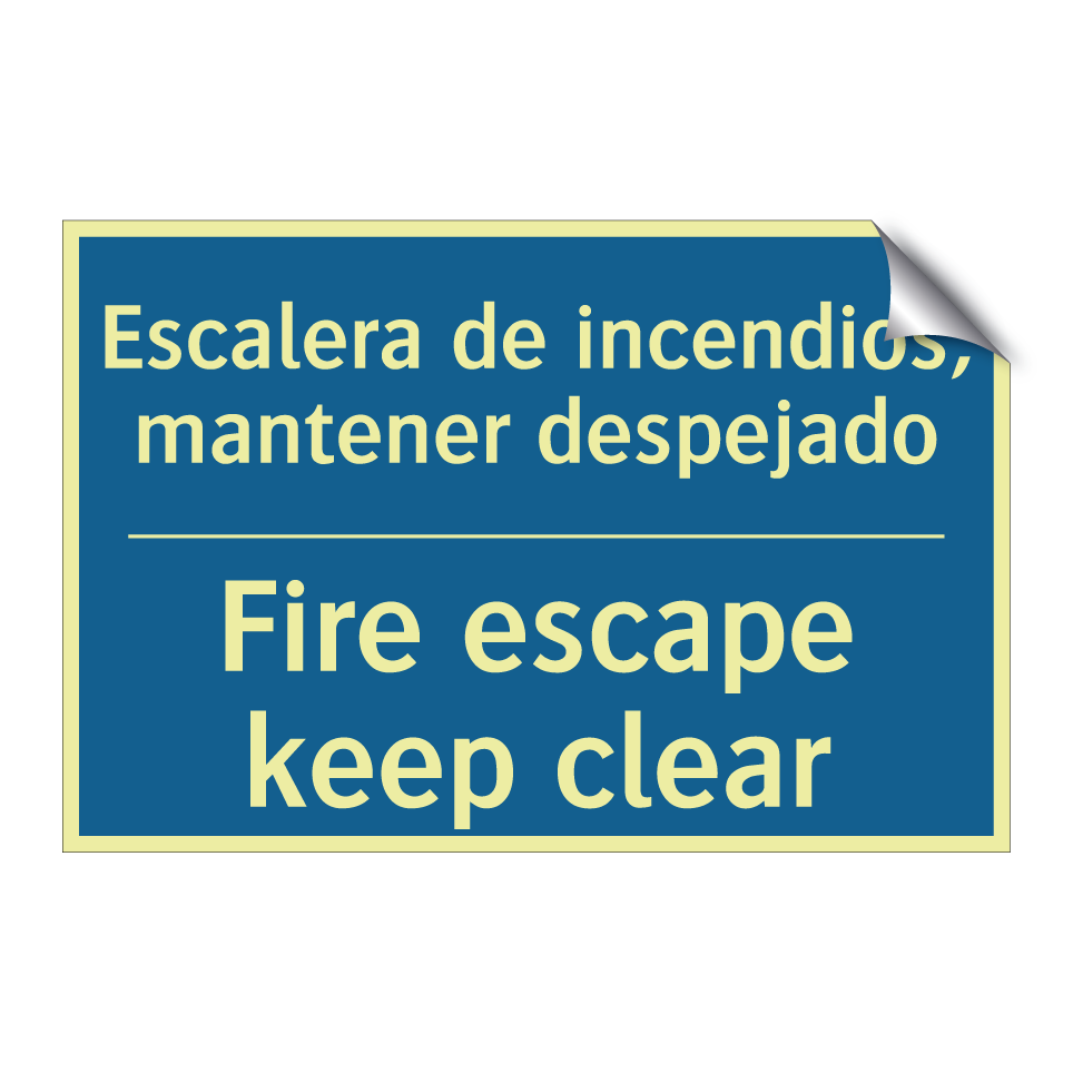 Escalera de incendios, mantener /.../ - Fire escape keep clear