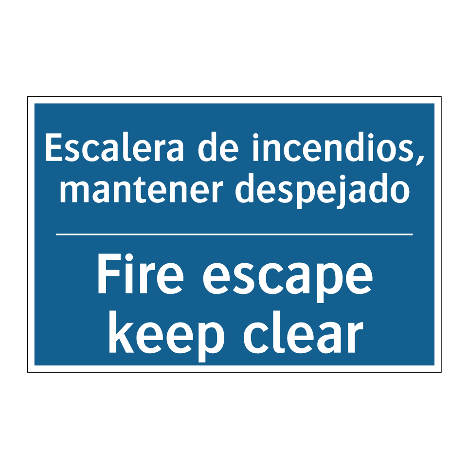 Escalera de incendios, mantener /.../ - Fire escape keep clear