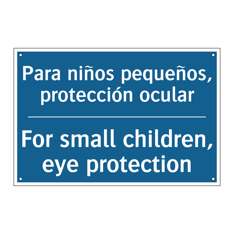 Para niños pequeños, protección /.../ - For small children, eye protection /.../
