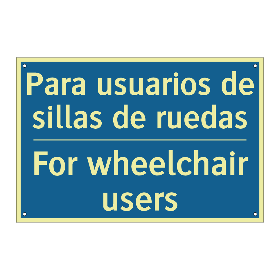 Para usuarios de sillas de ruedas /.../ - For wheelchair users