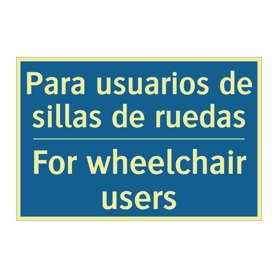 Para usuarios de sillas de ruedas /.../ - For wheelchair users