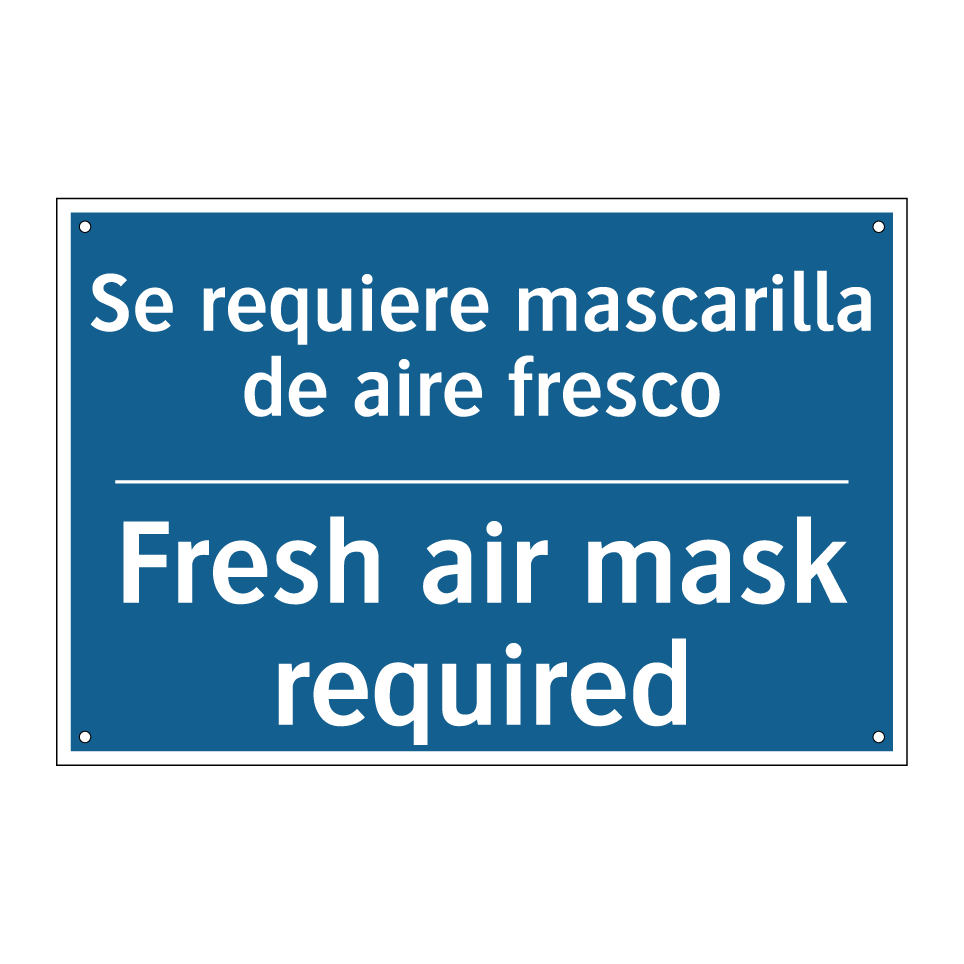 Se requiere mascarilla de aire /.../ - Fresh air mask required
