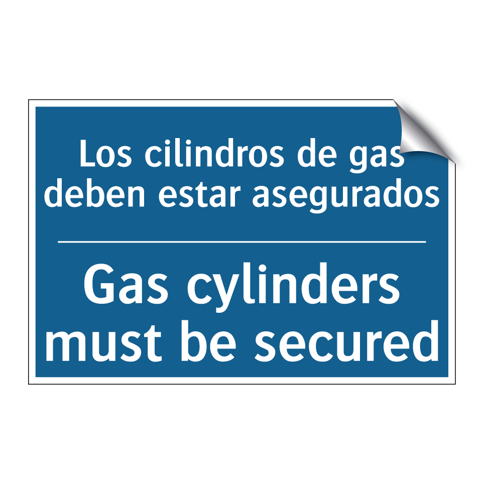 Los cilindros de gas deben estar /.../ - Gas cylinders must be secured