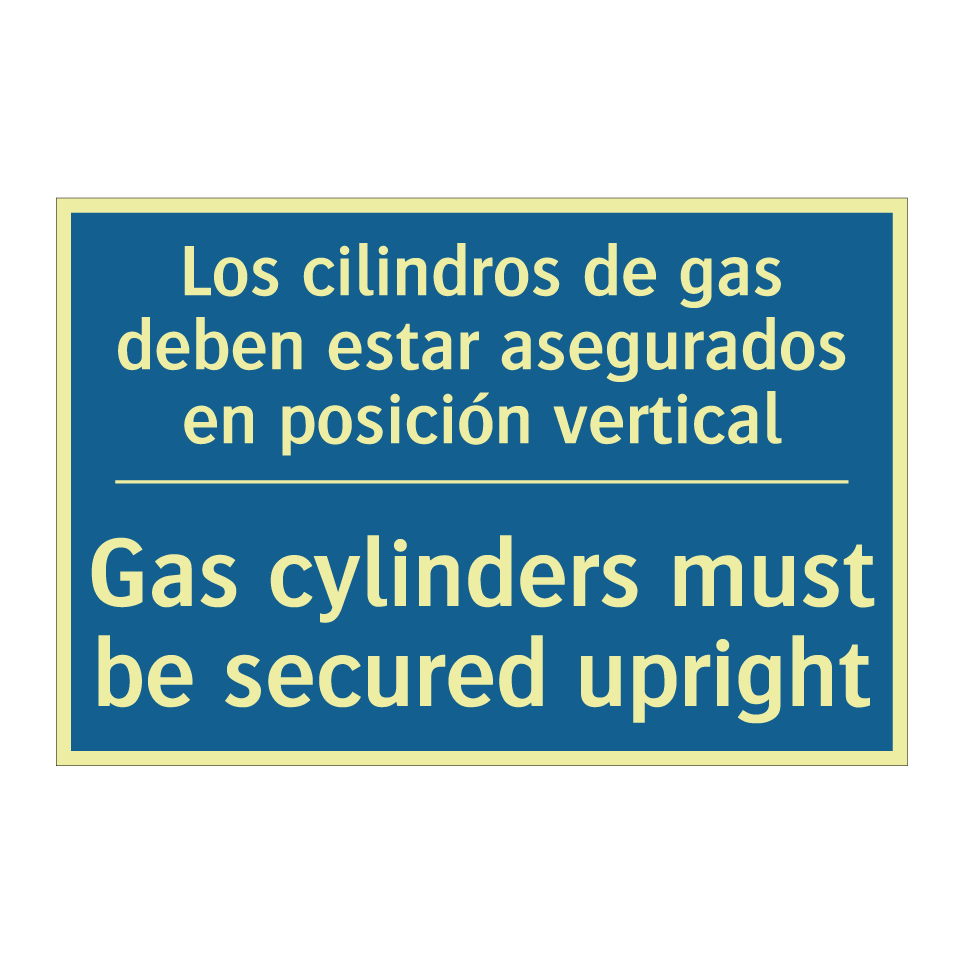 Los cilindros de gas deben estar /.../ - Gas cylinders must be secured /.../