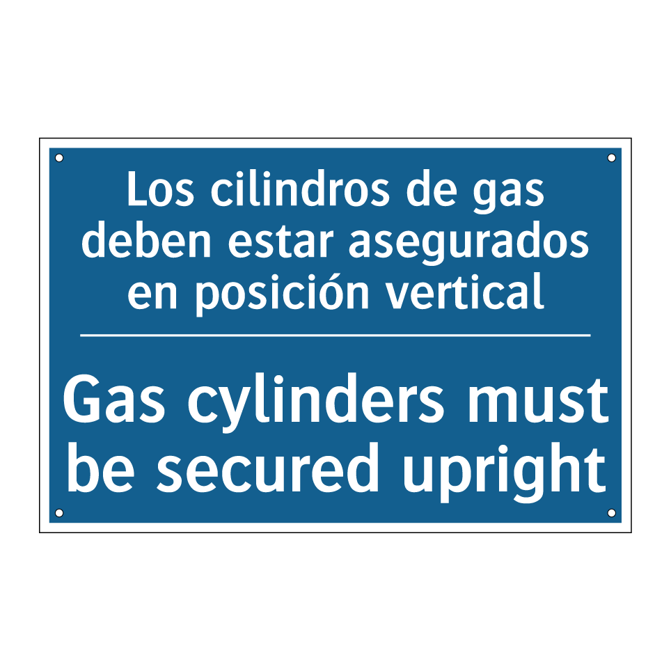 Los cilindros de gas deben estar /.../ - Gas cylinders must be secured /.../