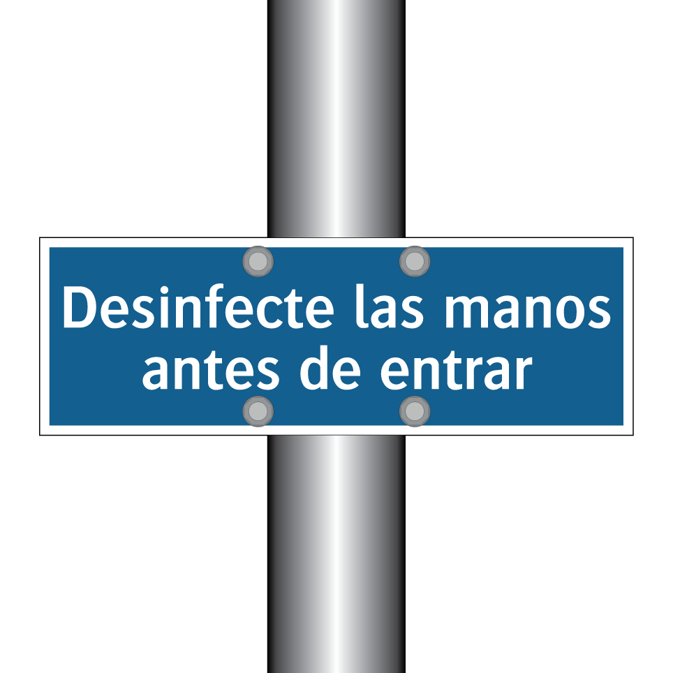 Desinfecte las manos antes de entrar