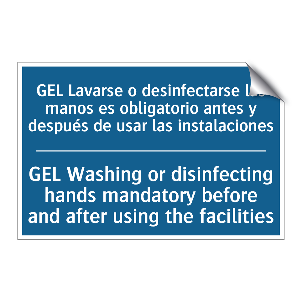 GEL Lavarse o desinfectarse las /.../ - GEL Washing or disinfecting hands /.../