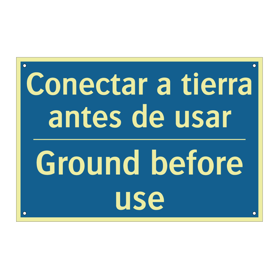 Conectar a tierra antes de usar /.../ - Ground before use
