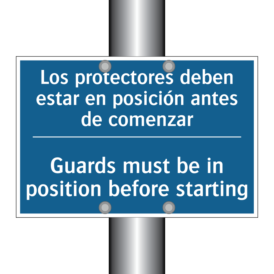 Los protectores deben estar en /.../ - Guards must be in position before /.../