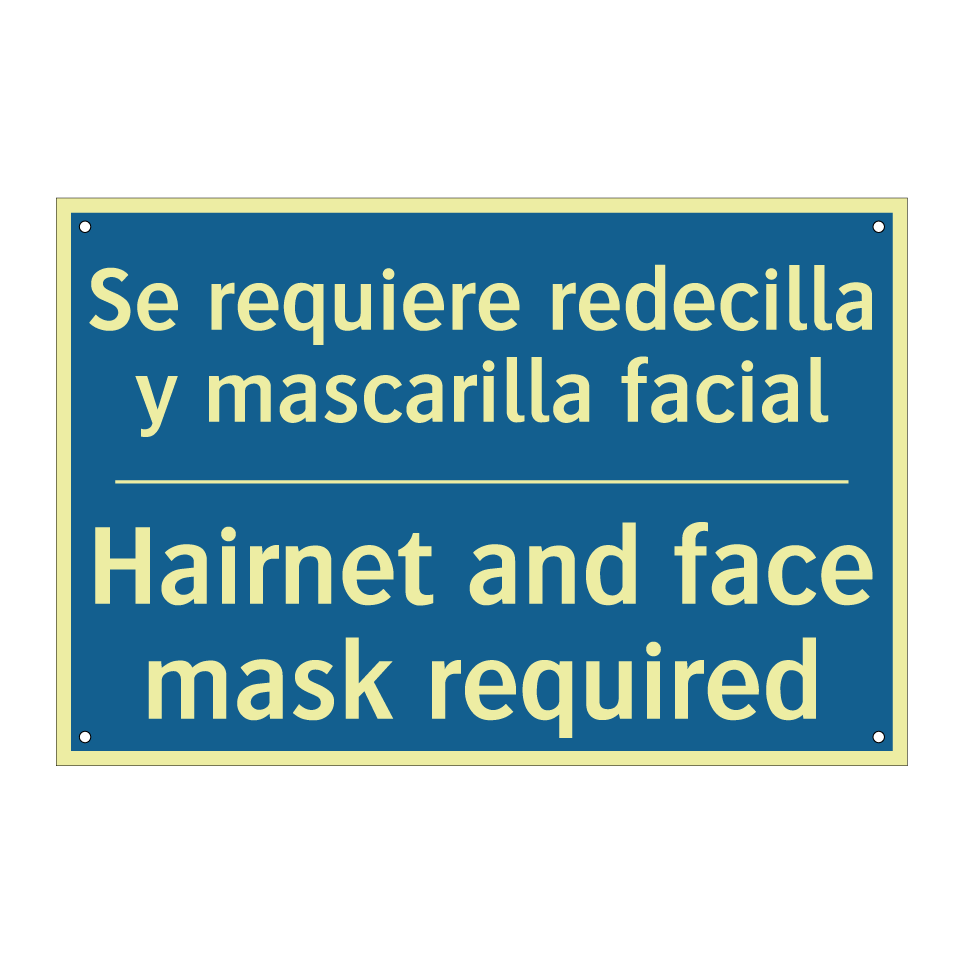 Se requiere redecilla y mascarilla /.../ - Hairnet and face mask required