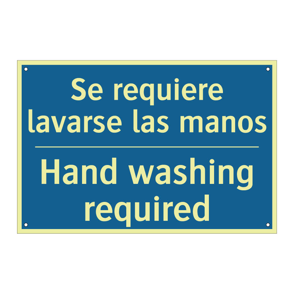 Se requiere lavarse las manos - Hand washing required