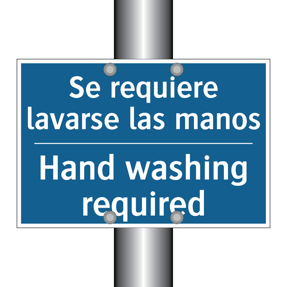 Se requiere lavarse las manos - Hand washing required