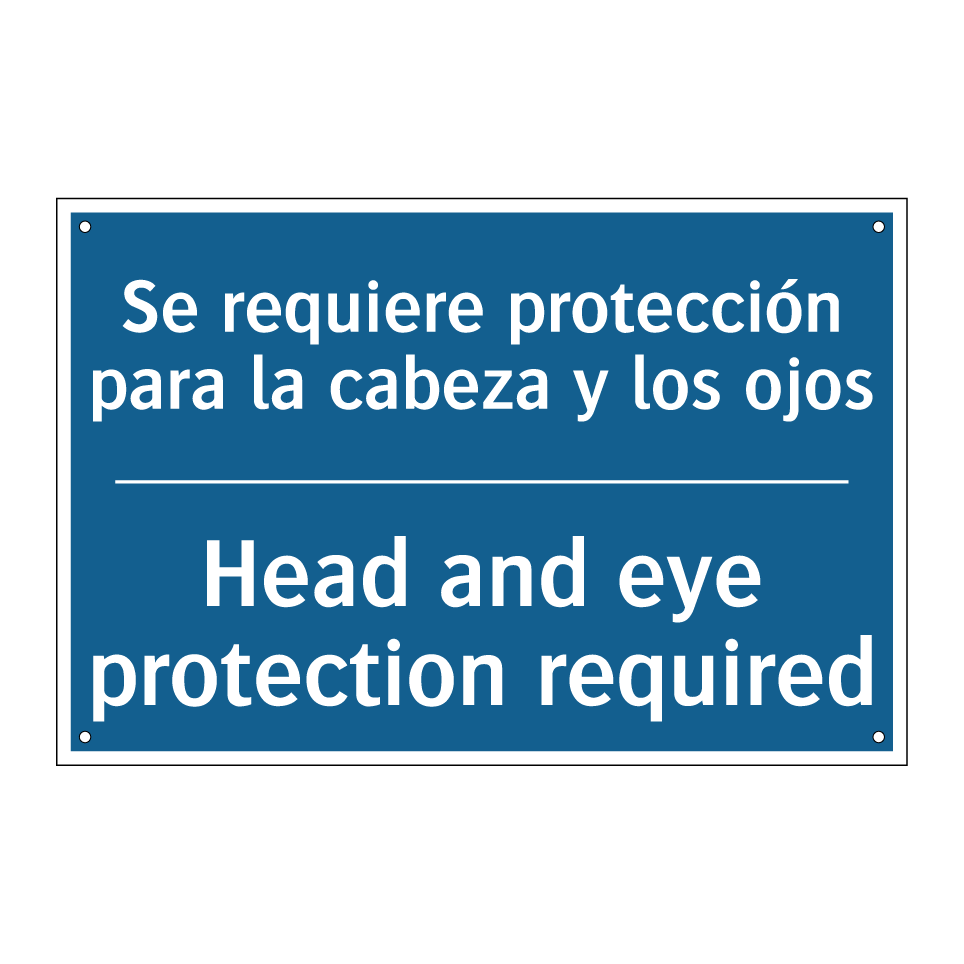 Se requiere protección para la /.../ - Head and eye protection required /.../