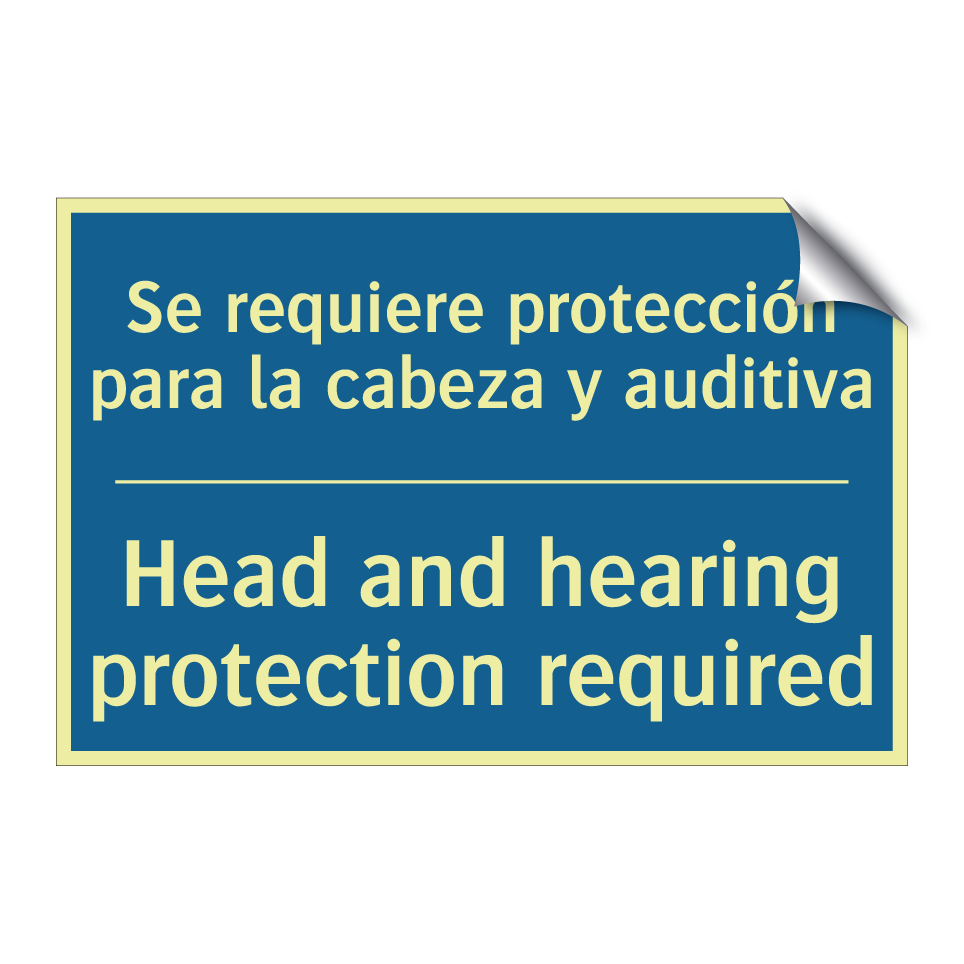 Se requiere protección para la /.../ - Head and hearing protection required /.../