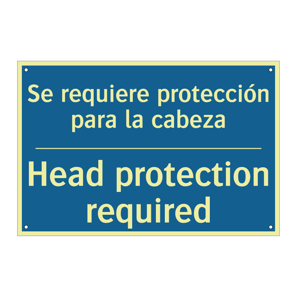 Se requiere protección para la /.../ - Head protection required