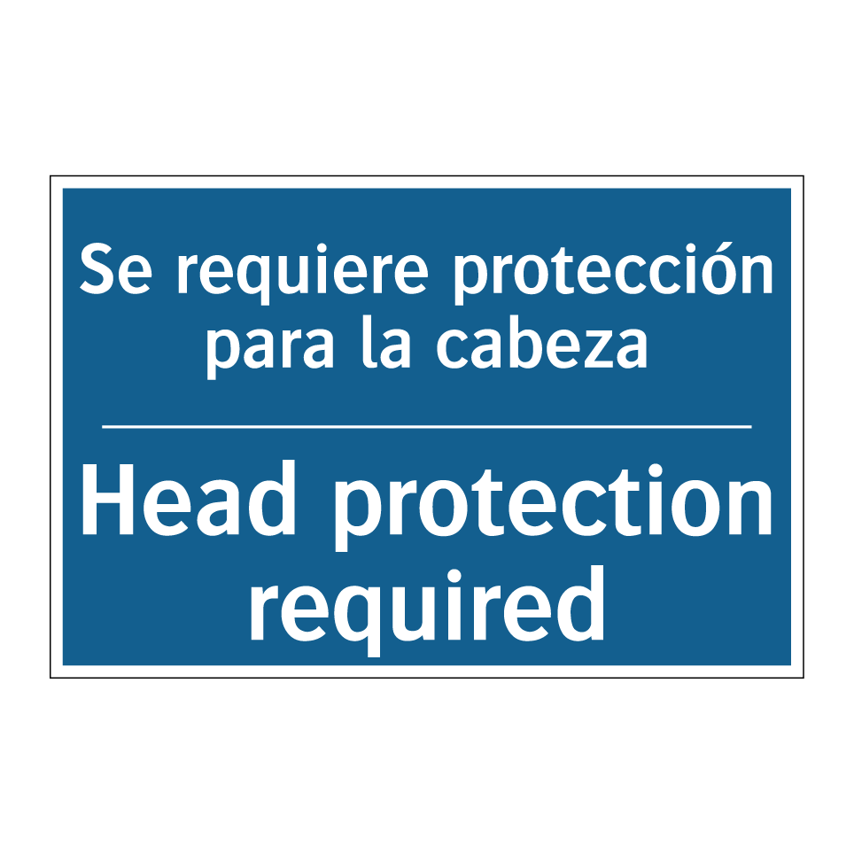 Se requiere protección para la /.../ - Head protection required