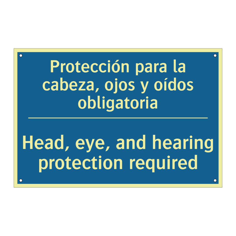 Protección para la cabeza, ojos /.../ - Head, eye, and hearing protection /.../
