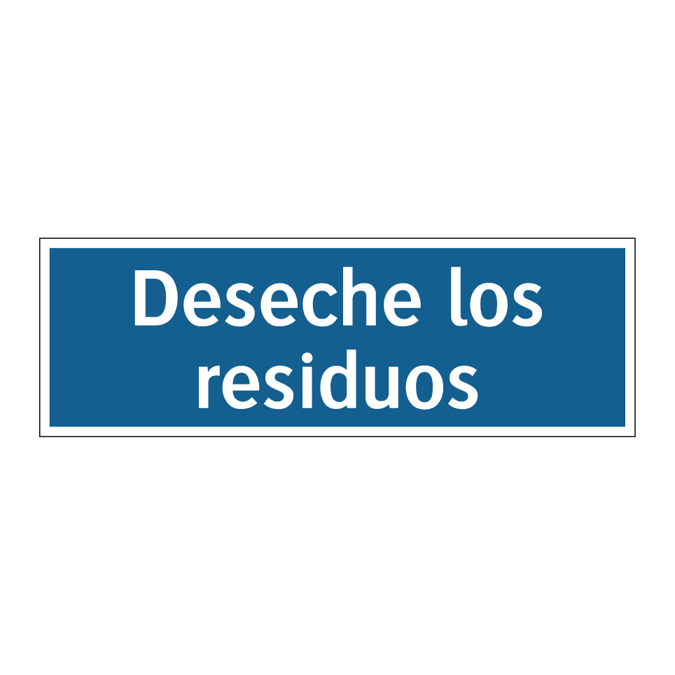 Deseche los residuos