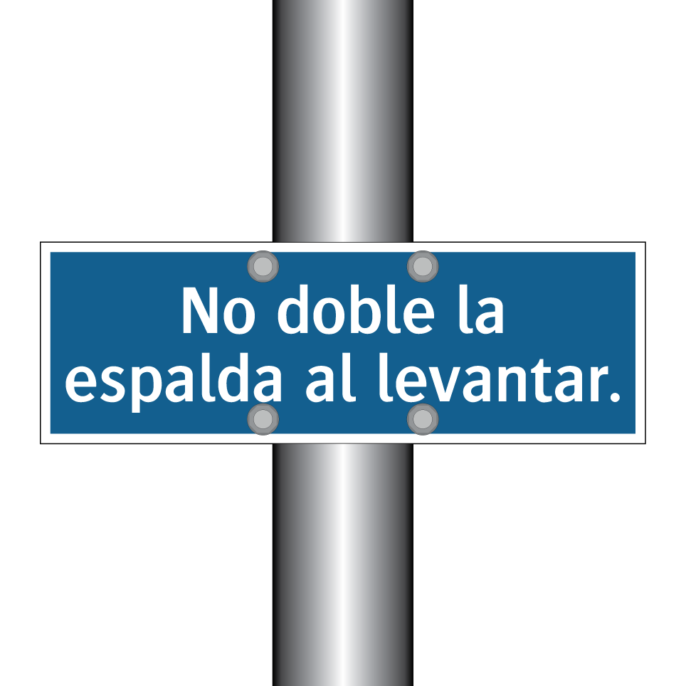 No doble la espalda al levantar.