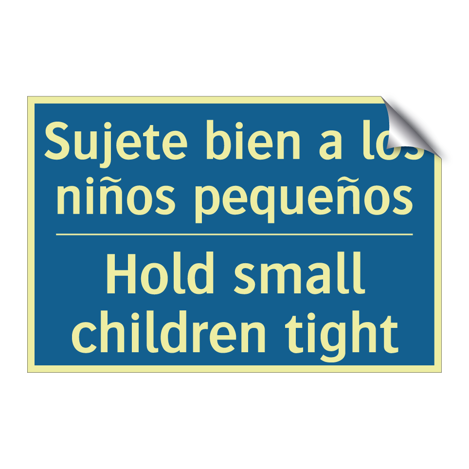 Sujete bien a los niños pequeños /.../ - Hold small children tight