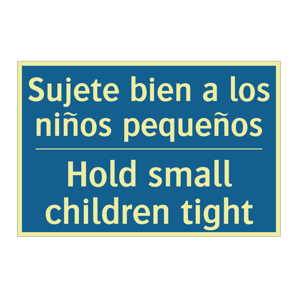 Sujete bien a los niños pequeños /.../ - Hold small children tight