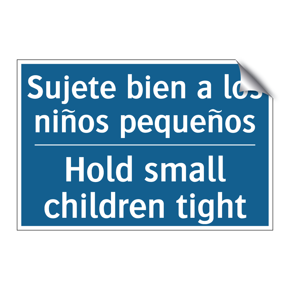 Sujete bien a los niños pequeños /.../ - Hold small children tight