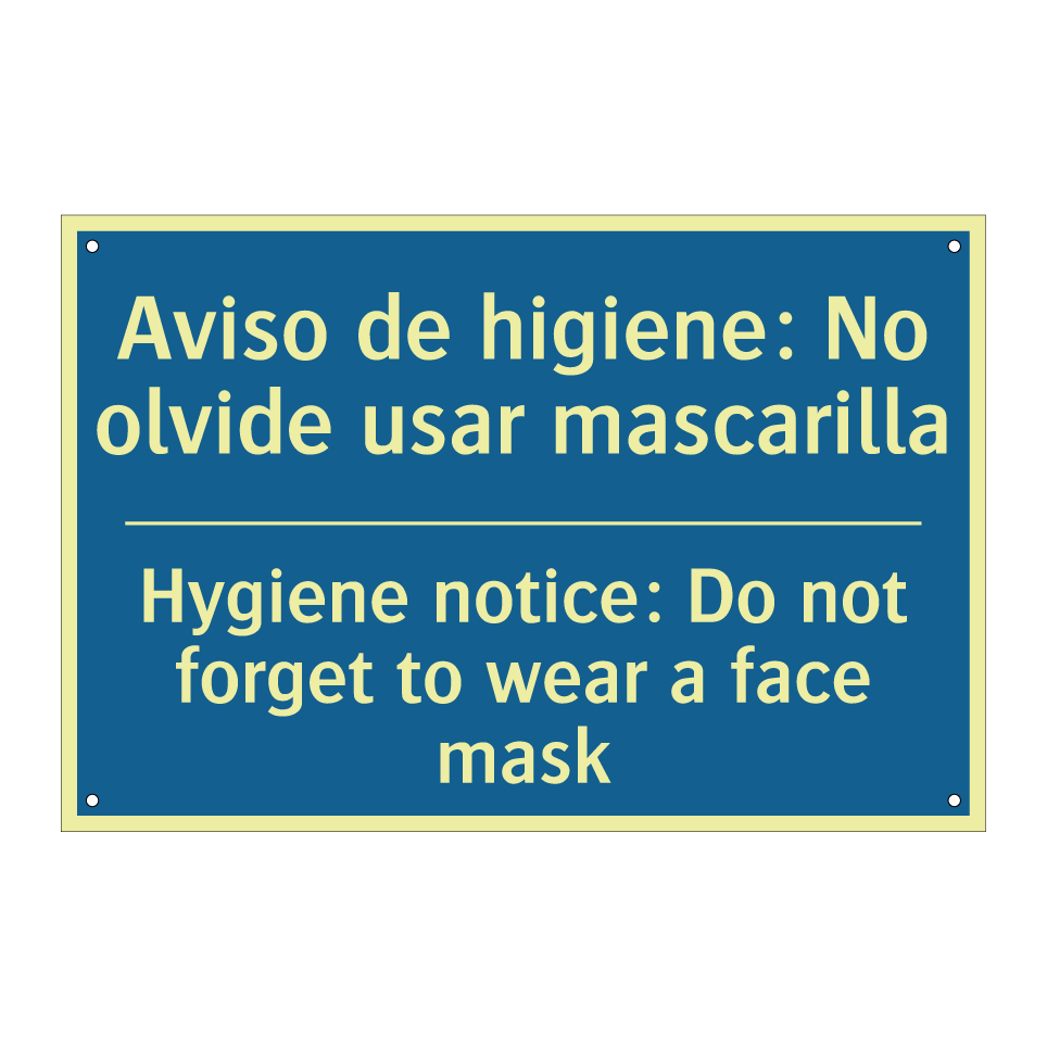 Aviso de higiene: No olvide usar /.../ - Hygiene notice: Do not forget /.../