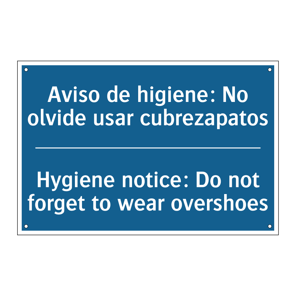Aviso de higiene: No olvide usar /.../ - Hygiene notice: Do not forget /.../