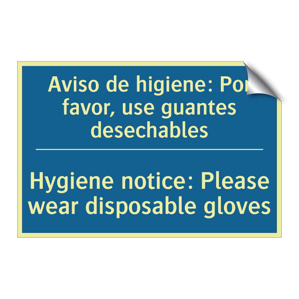 Aviso de higiene: Por favor, use /.../ - Hygiene notice: Please wear disposable /.../