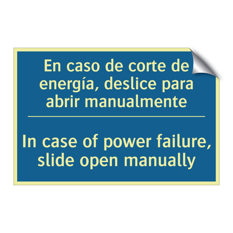 En caso de corte de energía, deslice /.../ - In case of power failure, slide /.../