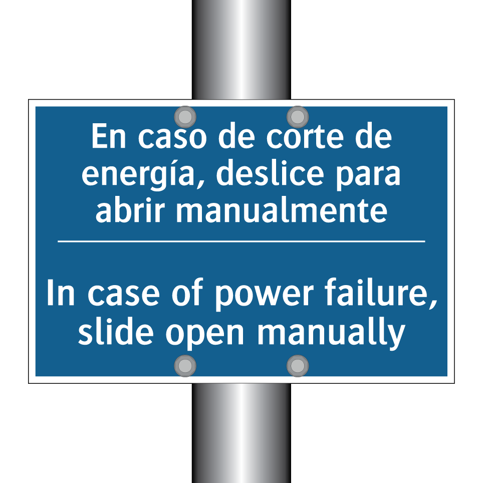 En caso de corte de energía, deslice /.../ - In case of power failure, slide /.../