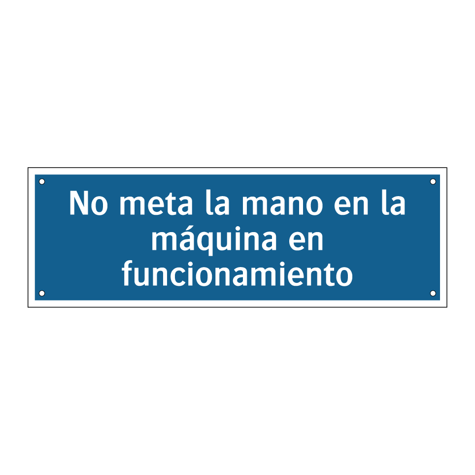 No meta la mano en la máquina en funcionamiento