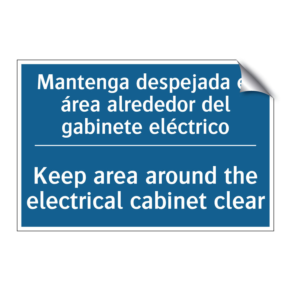 Mantenga despejada el área alrededor /.../ - Keep area around the electrical /.../