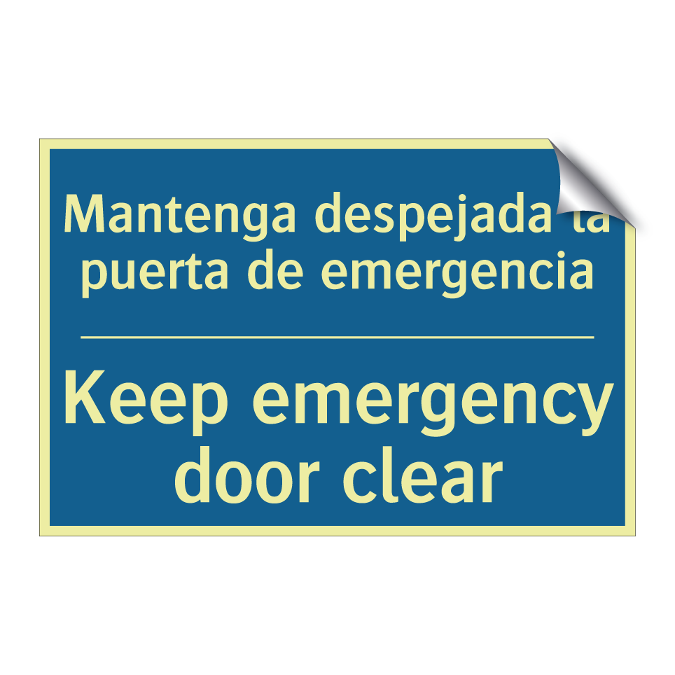 Mantenga despejada la puerta de /.../ - Keep emergency door clear