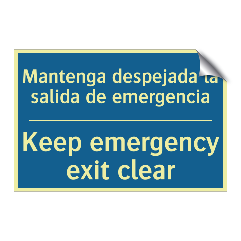 Mantenga despejada la salida de /.../ - Keep emergency exit clear