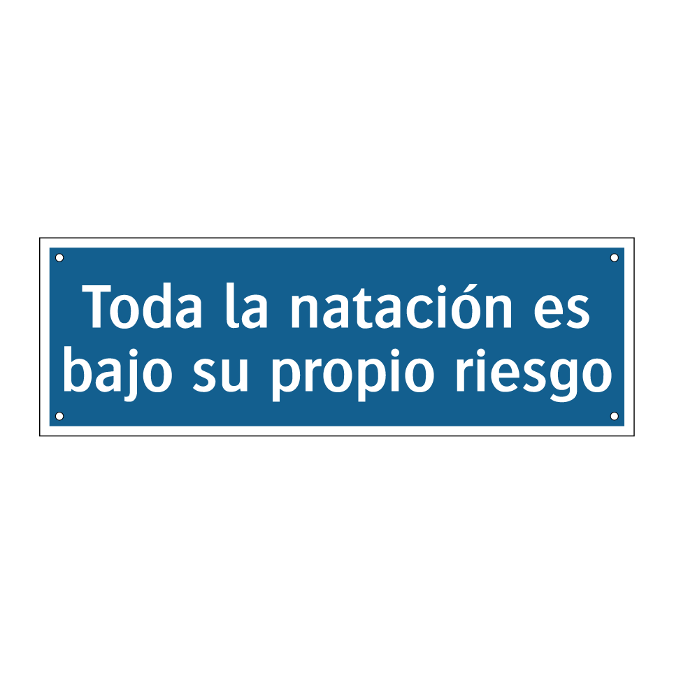 Toda la natación es bajo su propio riesgo