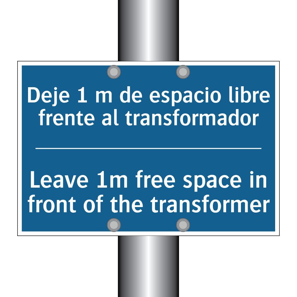 Deje 1 m de espacio libre frente /.../ - Leave 1m free space in front of /.../