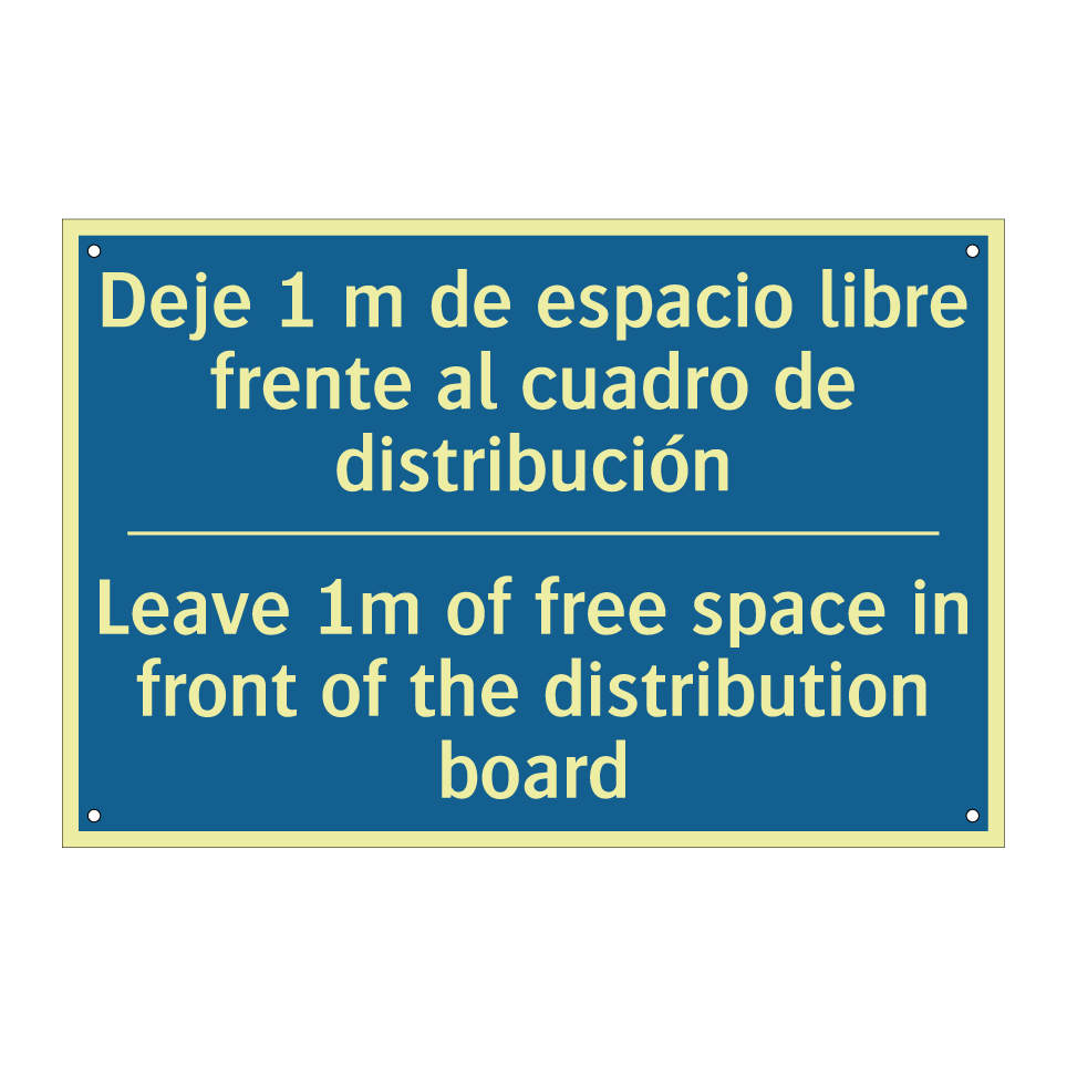 Deje 1 m de espacio libre frente /.../ - Leave 1m of free space in front /.../