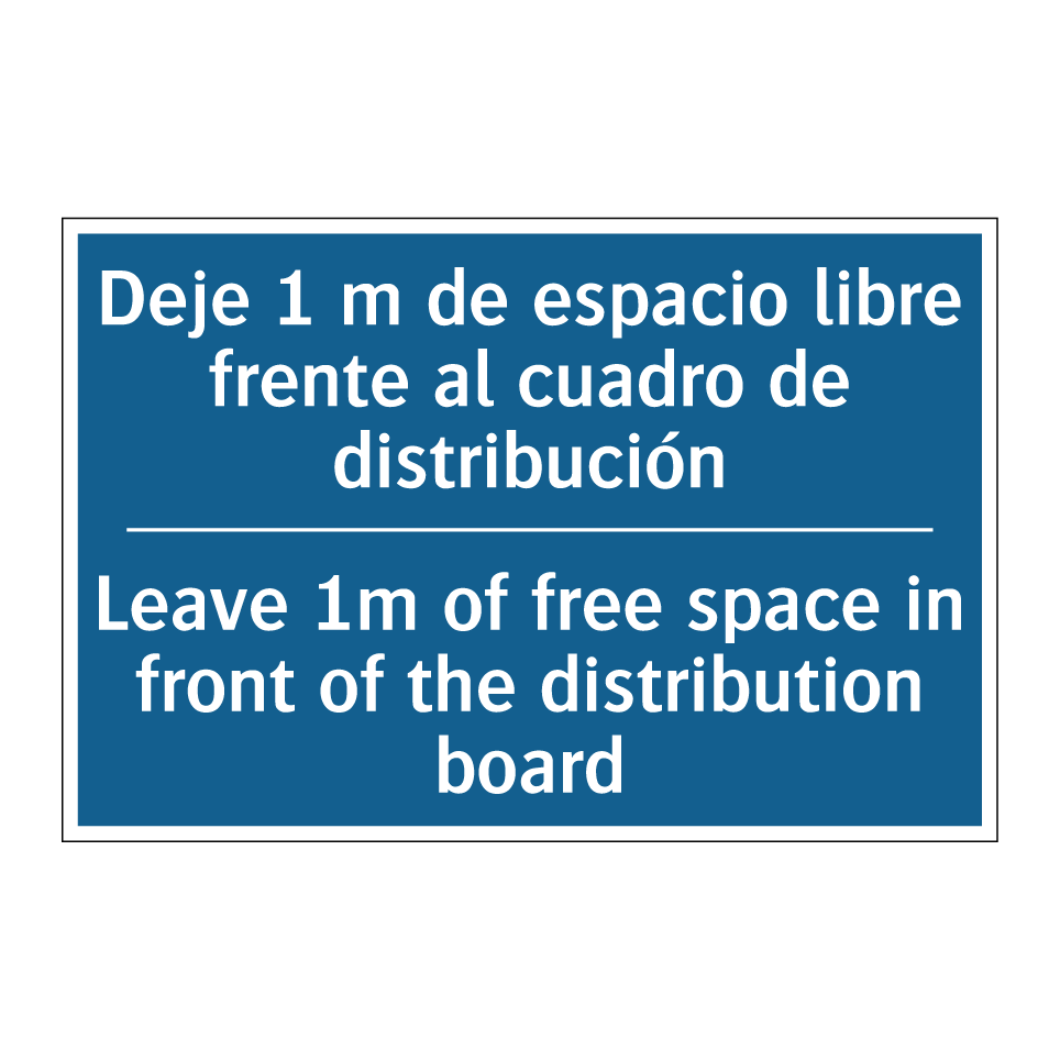 Deje 1 m de espacio libre frente /.../ - Leave 1m of free space in front /.../